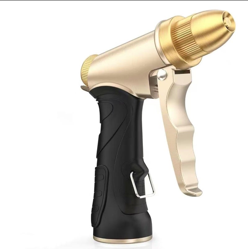 LEOTER High Pressure Water Nozzle with Adjustable Spray, Heavy Duty Metal Spray for Watering Plants, Car Washing, and Pet Showering (Metal Tape) - Image 1