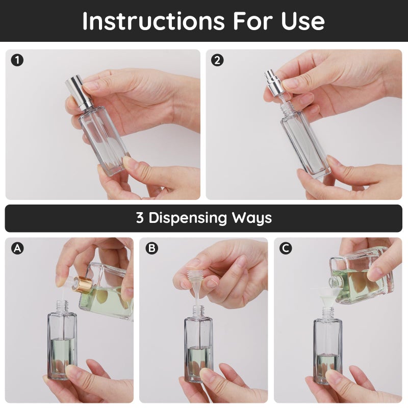 Segbeauty 20ml Refillable Perfume Bottle Travel, 2pcs Empty Glass Spray Bottles Atomizer, Mini Pocket Leakproof Fine Mist Sprayer for Perfume Cologne Dispenser Fragrance Container Set Travel Accessory - Image 4