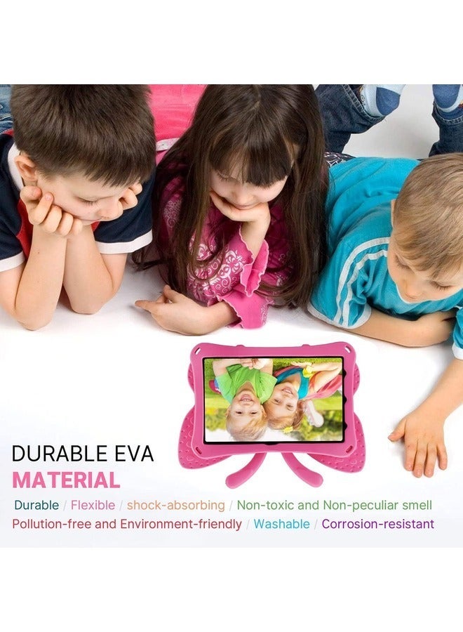 MUNTAQI Hot Pink iPad 10th Gen Kids Case (10.9" 2022) – Butterfly Design with Kickstand, Rugged Shockproof EVA Protection - Image 2