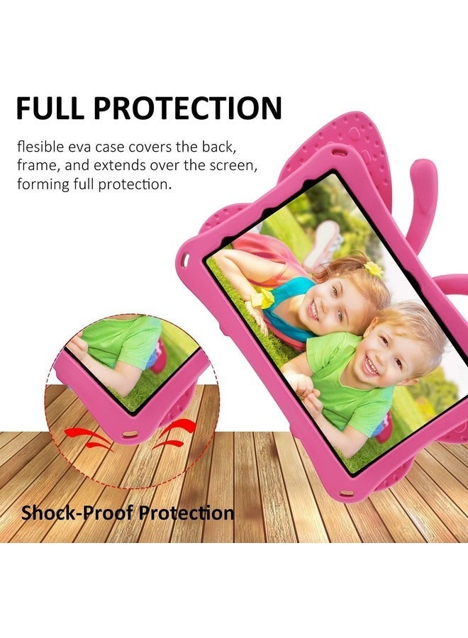 MUNTAQI Hot Pink iPad 10th Gen Kids Case (10.9" 2022) – Butterfly Design with Kickstand, Rugged Shockproof EVA Protection - Image 4