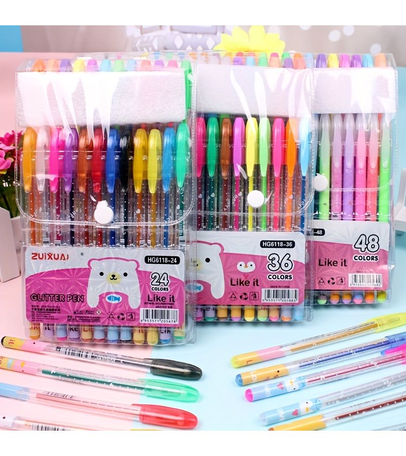 36 Color Changing Glitter Pen Set Liquid Sparkle Gel Pens for Journaling Drawing Doodling - Image 2