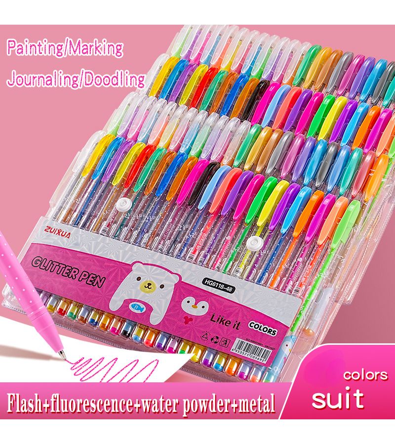 36 Color Changing Glitter Pen Set Liquid Sparkle Gel Pens for Journaling Drawing Doodling - Image 3