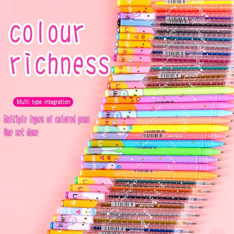 36 Color Changing Glitter Pen Set Liquid Sparkle Gel Pens for Journaling Drawing Doodling - Image 4