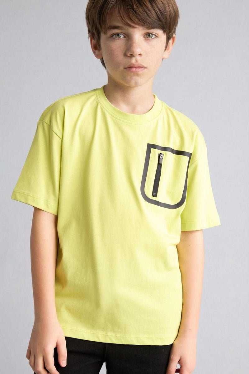 DeFacto Green Boy Boy Oversize Fit Short Sleeve T-Shirt Casual - Image 4