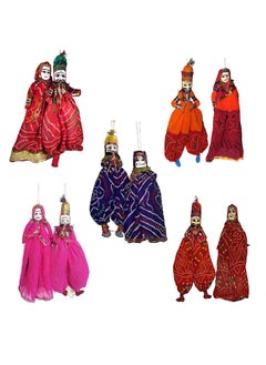 Just Flowers Just Flowers Stage Backdrop Decoration Items for Haldi Mehndi Wedding Festival Decoration Set of 6Pc Woolen Kite with Bells 3Pc Kathputli Puppets Multicolor  - Image 3