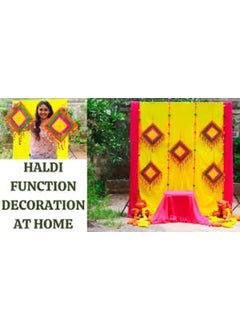 Just Flowers Just Flowers Stage Backdrop Decoration Items for Haldi Mehndi Wedding Festival Decoration Set of 6Pc Woolen Kite with Bells 3Pc Kathputli Puppets Multicolor  - Image 2