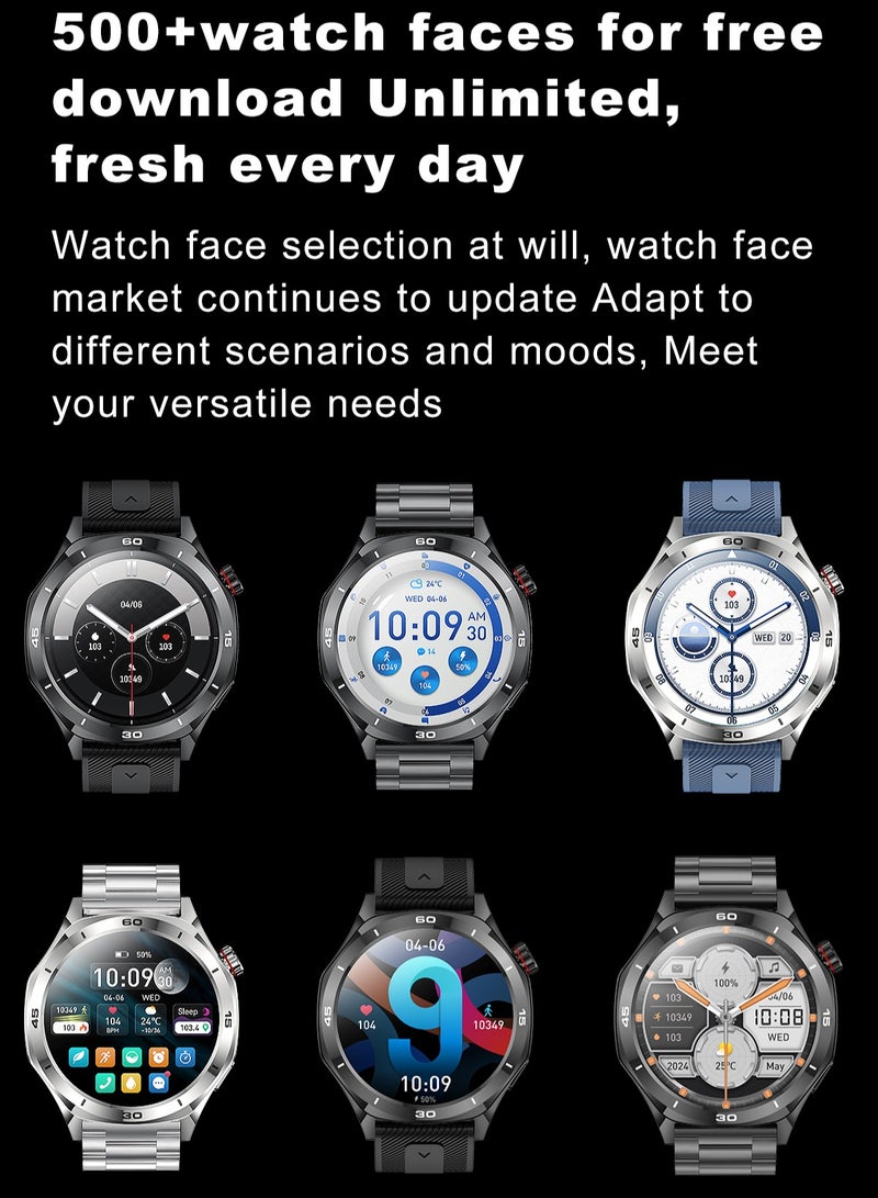 RollsTimi  Men's Smart Watch 1.52"HD Screen, Sports Management, Health Monitoring, IP67 Waterproof, Bluetooth Call, Smart Business Watch, RT-i129 Silver - Image 5