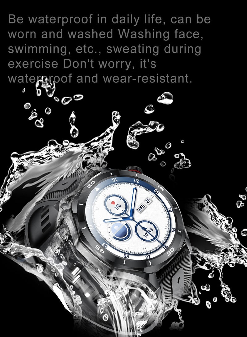 RollsTimi  Men's Smart Watch 1.52"HD Screen, Sports Management, Health Monitoring, IP67 Waterproof, Bluetooth Call, Smart Business Watch, RT-i129 Silver - Image 3