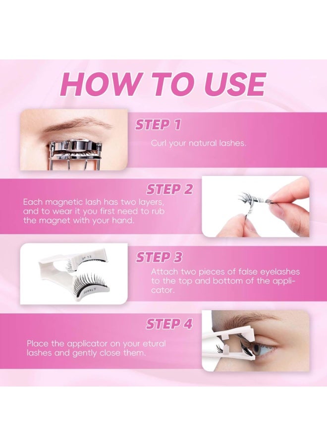 DMG TECH Reusable Magnetic Eyelashes Kit 2-Pairs - No Glue Needed, Natural Look for All Day - Image 2