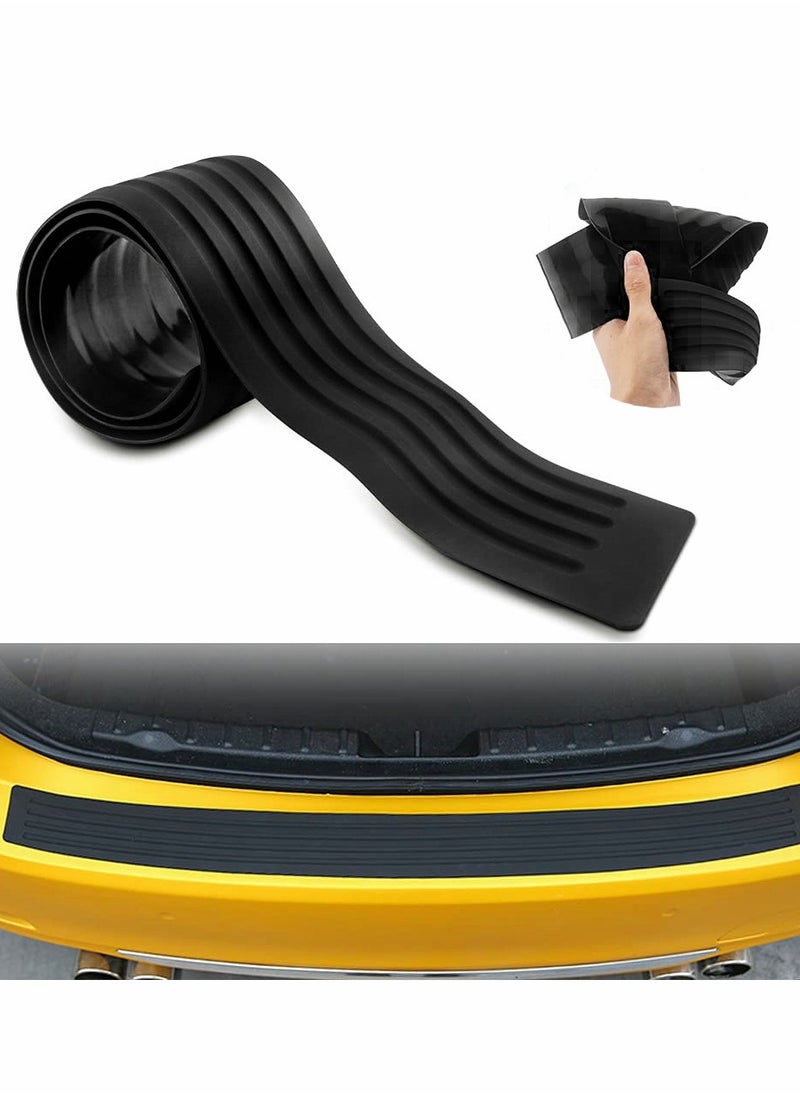 SYOSI - Rear Bumper Protector Universal Car Rear Bumper Protector Black Rubber Durable Protect and Hide Scratches Anti-Scratch Rubber Trim Cover 104cm Black Sticker Guard For Car Pickup SUV - Image 1