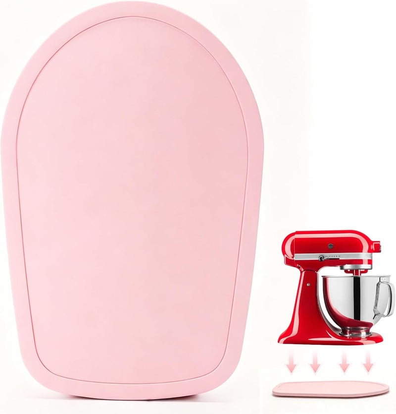 حصيرة منزلقة للخلاط من نوع Tilt Head Kitchen Aid 4.5-5 Qt Stand Mixer، حصيرة منزلقة للأجهزة الخشبية لـ Kitchenaid Artisan 4.5-5 Qt، ملحقات تخزين سطح المطبخ صينية نقل الخلاط، وردي - Image 1