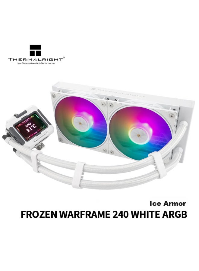 Thermalright Frozen Warframe 240 White Argb All-in Liquid Cpu Cooler With Ips Lcd Screen Fw240 White Argb - Image 1