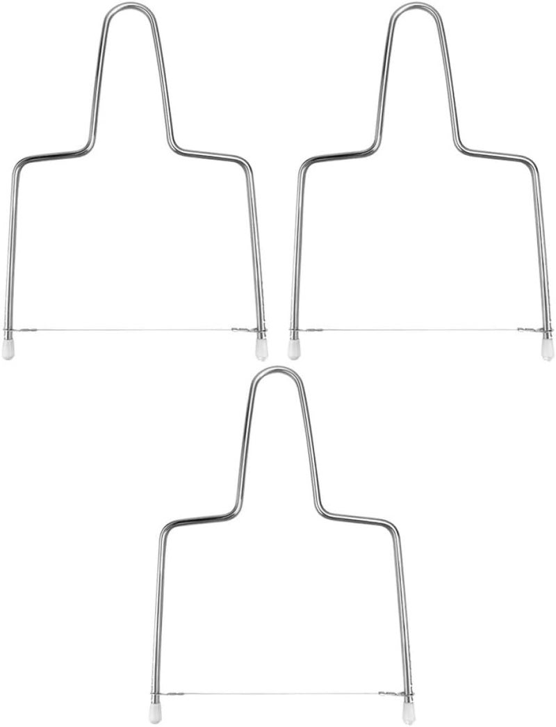 3pcs Stainless Steel Cheese Slicers and Butter Cutter Set Handheld Block Cheese Slicer Wire with Handles Multipurpose Kitchen Tool for Ham and Bread - Image 1