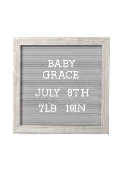 pearhead 10" X 10" Letterboard, Rustic Nursery, Message Board, Milestone Or Baby Announcement Sign, Light Gray  - Image 1