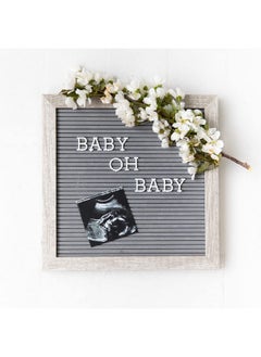pearhead 10" X 10" Letterboard, Rustic Nursery, Message Board, Milestone Or Baby Announcement Sign, Light Gray  - Image 4