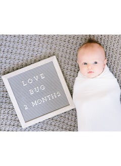 pearhead 10" X 10" Letterboard, Rustic Nursery, Message Board, Milestone Or Baby Announcement Sign, Light Gray  - Image 5