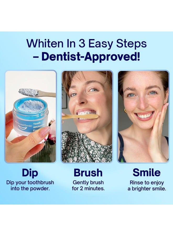 MySweetSmile Dentist-Approved Teeth Whitening Powder - IndyBest Award-Winner - Enamel-Safe & Sensitivity-Free - Cool Mint Flavour - Removes Years of Stains - 6 Month Teeth Whitener Supply - Image 4