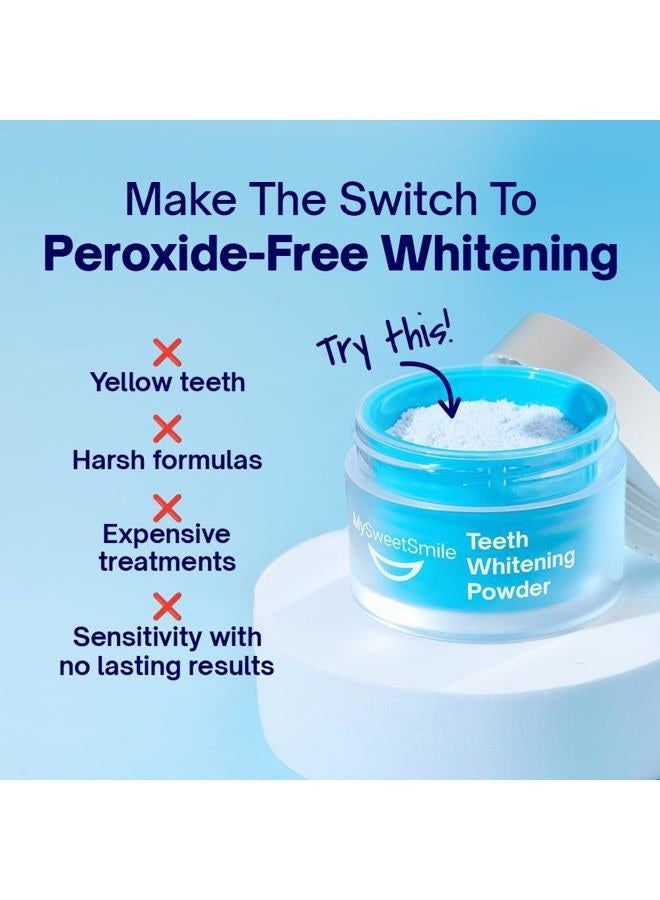 MySweetSmile Dentist-Approved Teeth Whitening Powder - IndyBest Award-Winner - Enamel-Safe & Sensitivity-Free - Cool Mint Flavour - Removes Years of Stains - 6 Month Teeth Whitener Supply - Image 5