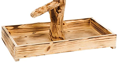 Penn Plax PENN-PLAX Bird-Life Natural Wood Tree Perch for Large Birds and Parrots – Includes Food and Water Bowls and Drop Tray – Large - Image 3