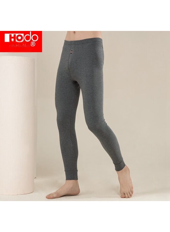 Hongdou Men's Pure Cotton Thermal Underwear, Comfortable Soft Elastic Breathable Single Autumn Pants, Dark Heather Gray - Image 3