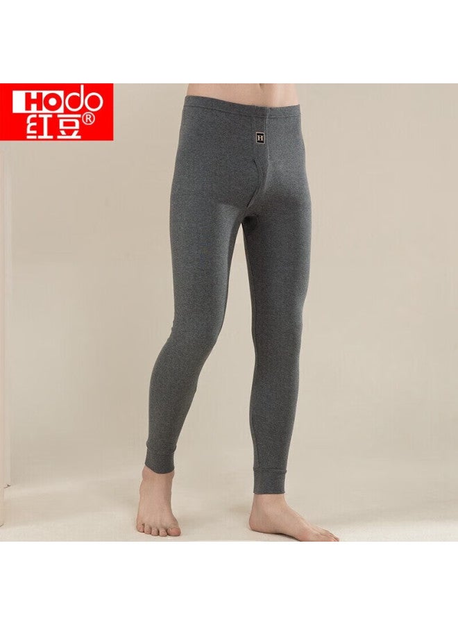 Hongdou Men's Pure Cotton Thermal Underwear, Comfortable Soft Elastic Breathable Single Autumn Pants, Dark Heather Gray - Image 5