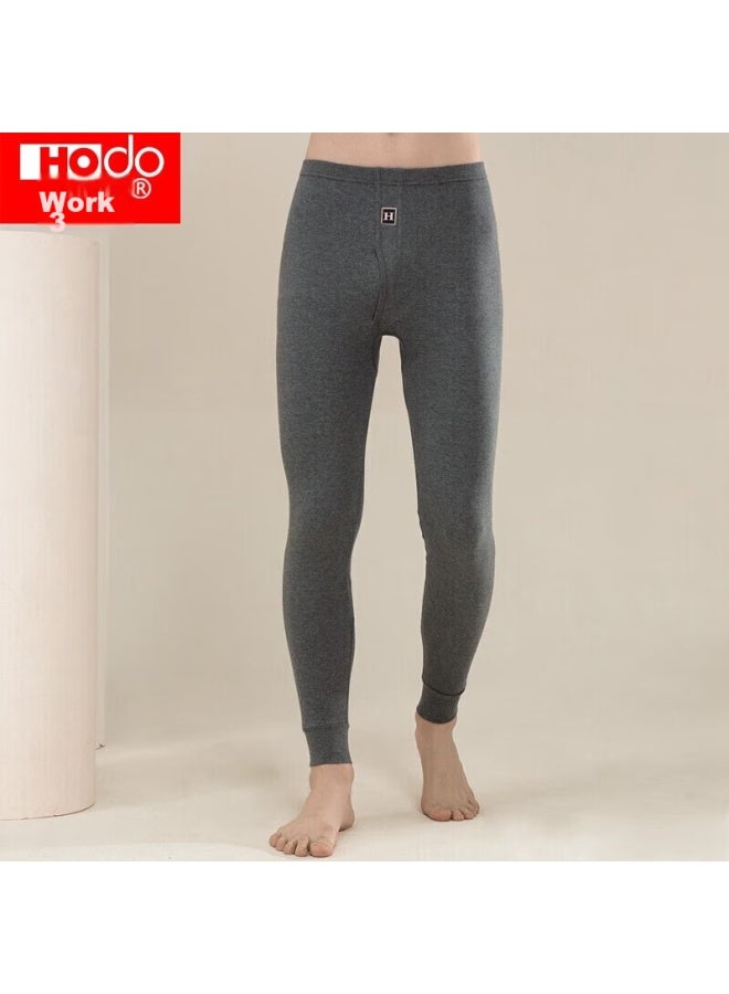 Hongdou Men's Pure Cotton Thermal Underwear, Comfortable Soft Elastic Breathable Single Autumn Pants, Dark Heather Gray - Image 4
