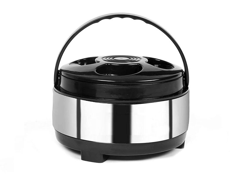 Dynore Stainless Steel Casserole/Silver Hot Pot Box with Plastic Lid/Casserole for Roti, Rice and Gravy 2000 ml - Image 1