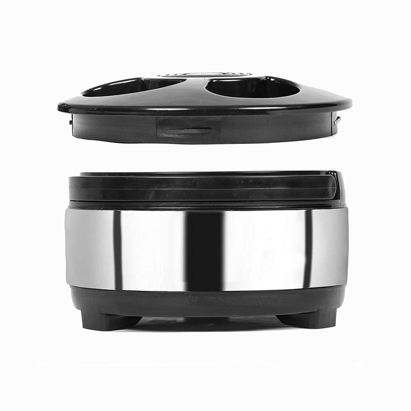 Dynore Stainless Steel Casserole/Silver Hot Pot Box with Plastic Lid/Casserole for Roti, Rice and Gravy 2000 ml - Image 2