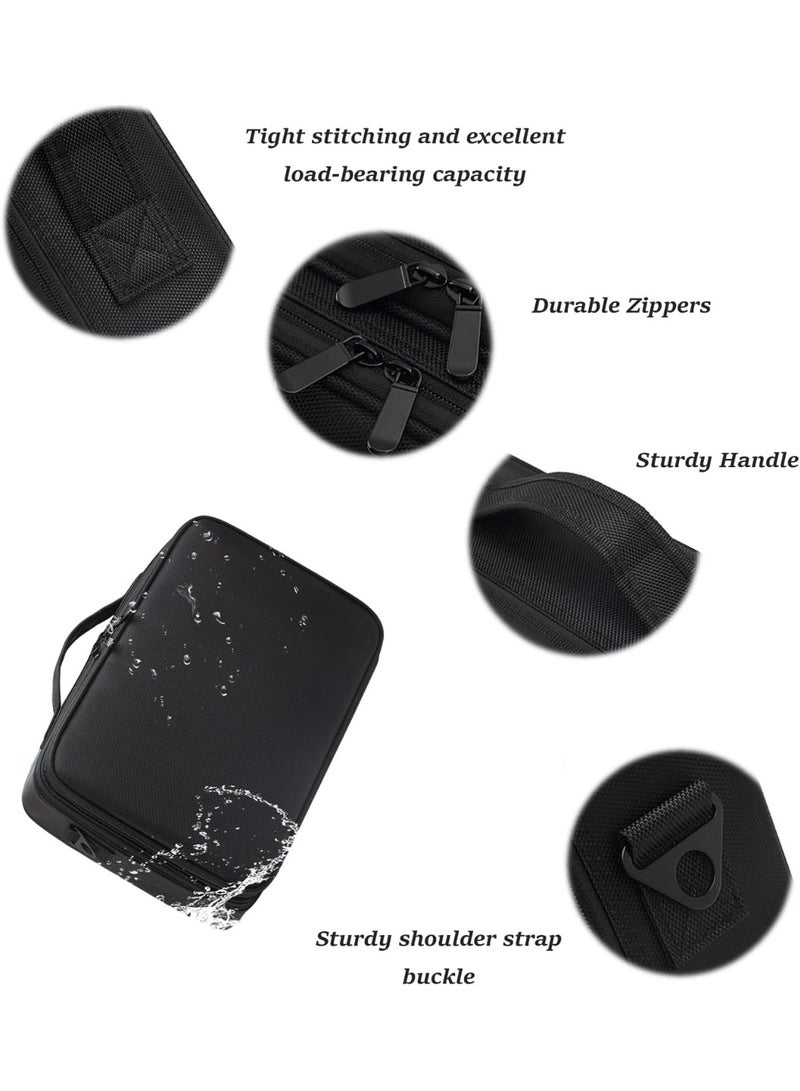 Makeup Bag,3 Layer Large Capacity Professional Makeup Bag,Waterproof Oxford Cloth Cosmetic Organizer with Adjustable Strap & Brush Holder for individual,Family,Make-up Artist and Travel Use - Image 5