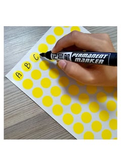 Generic Yellow colored circular sticky stickers for writing letters and symbols, suitable for classrooms and offices, size 1 cm, 1050 pieces, yellow color printed from Up to Date Egypt 01222143812  - Image 5