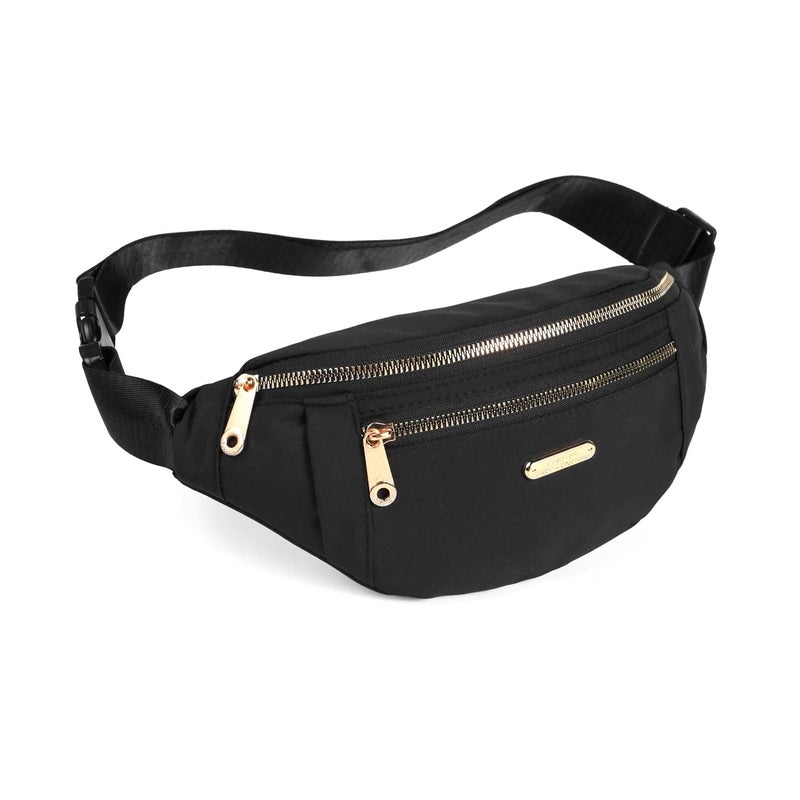 EVANCARY Fanny Pack Waist Pack for Women, Fashion Waist Bag with Adjustable Strap for Travel Sports Running black - Image 3