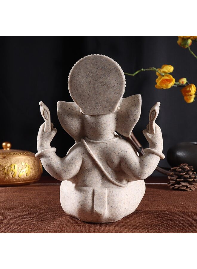 White Ganesh Beautiful Statues Ganapati Hindu Buddha Good Luck God Home Decoration Altar Idol Figurine Meditation Sculpture 5 Inch - Image 2