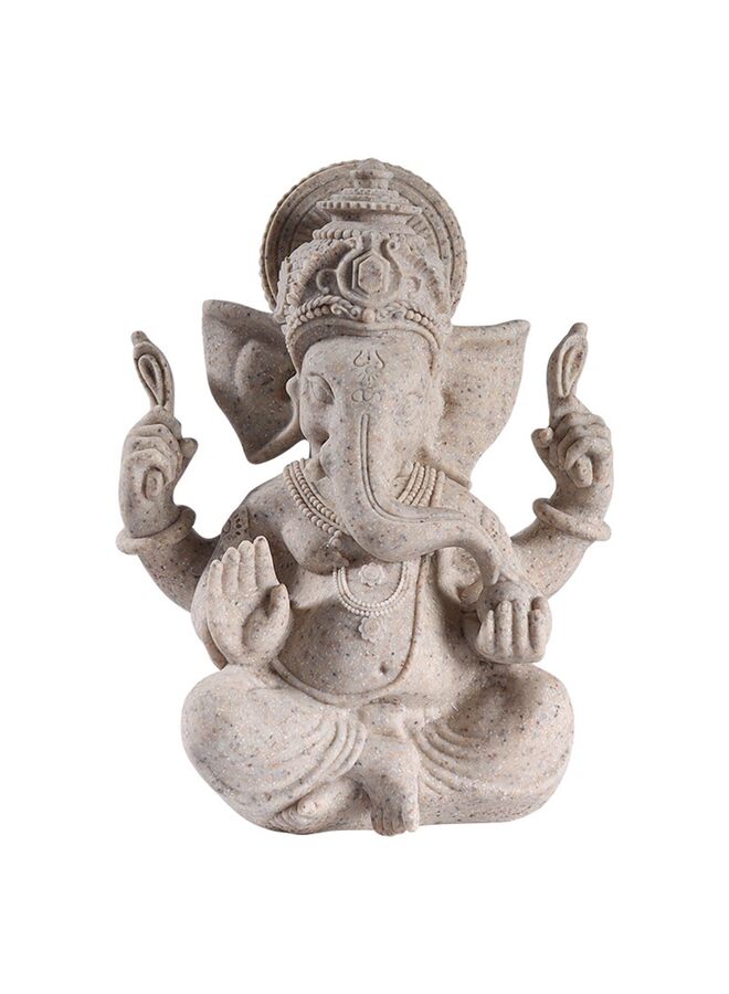 White Ganesh Beautiful Statues Ganapati Hindu Buddha Good Luck God Home Decoration Altar Idol Figurine Meditation Sculpture 5 Inch - Image 1