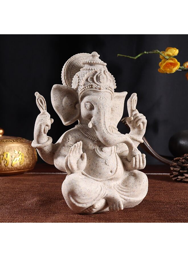 White Ganesh Beautiful Statues Ganapati Hindu Buddha Good Luck God Home Decoration Altar Idol Figurine Meditation Sculpture 5 Inch - Image 4