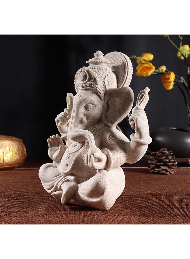 White Ganesh Beautiful Statues Ganapati Hindu Buddha Good Luck God Home Decoration Altar Idol Figurine Meditation Sculpture 5 Inch - Image 3