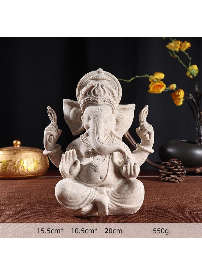 White Ganesh Beautiful Statues Ganapati Hindu Buddha Good Luck God Home Decoration Altar Idol Figurine Meditation Sculpture 5 Inch - Image 5