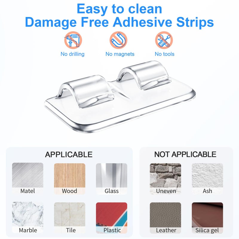 Hetyue Hooks for Outdoor String Lights Clips: 26Pcs Heavy Duty Light Hook with Waterproof Adhesive Strips - Outside Clear Cord Holders for Hanging Christmas Lighting - Outdoors Sticky Clip - Image 4