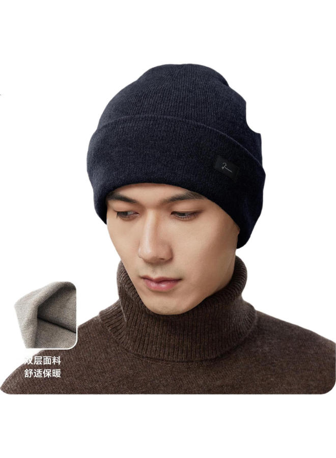 JIUMU Pure Wool Hat For Men, Autumn And Winter Warm Knitted Cap, Men'S Winter Hat, Knitted Beanie, Cold-Proof Ear-Covering Hat For Winter - Image 2