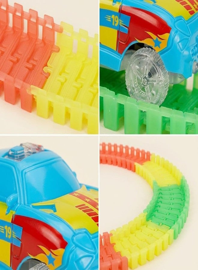 Hamleys Amazing Tracks Set - 132 Pieces Multicolor Trackset for Kids Ages 3Y+ - Flexible & Glow-in-The-Dark Track Toy with Car - Creative STEM Racing Set for Toddlers - Easy to Build & Play - Image 4