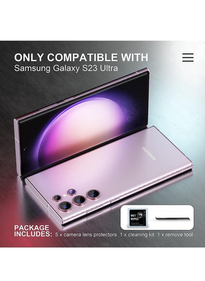 vesus Samsung Galaxy S23 Ultra Camera Lens Protector, Scratch-Resistant Tempered Glass with Alloy Edge Camera Cover Screen Protector - Image 3