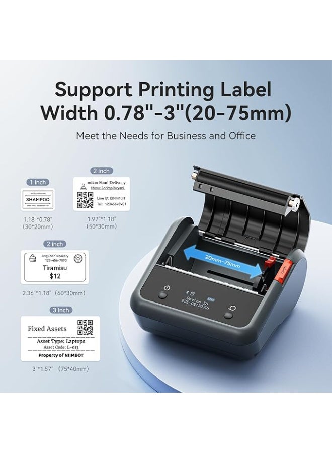 NIIMBOT B3S Thermal Label Maker Machine, Inkless Label Printer with 20-75mm Print Width, Portable Bluetooth Thermal Label Maker with 1 Roll 70*40mm White Tape, Great for Clothing, Barcode, Supermarket, Retail Store and Home Printing Barcodes & Small Business - Image 2