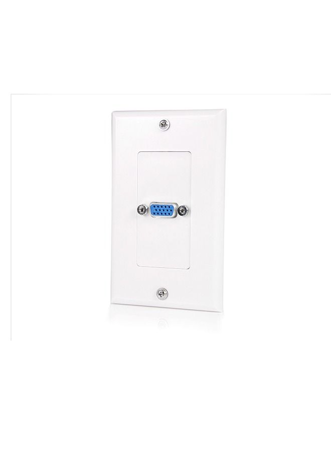 Single Outlet 15-Pin Female VGA Wall Plate - White 