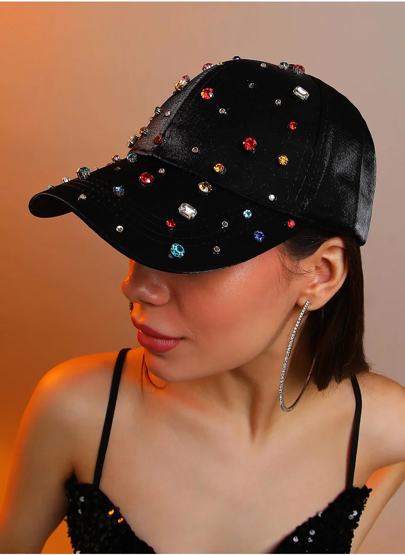 صوص هاوت Women's Embellished Drops Baseball Cap - Onyx Black