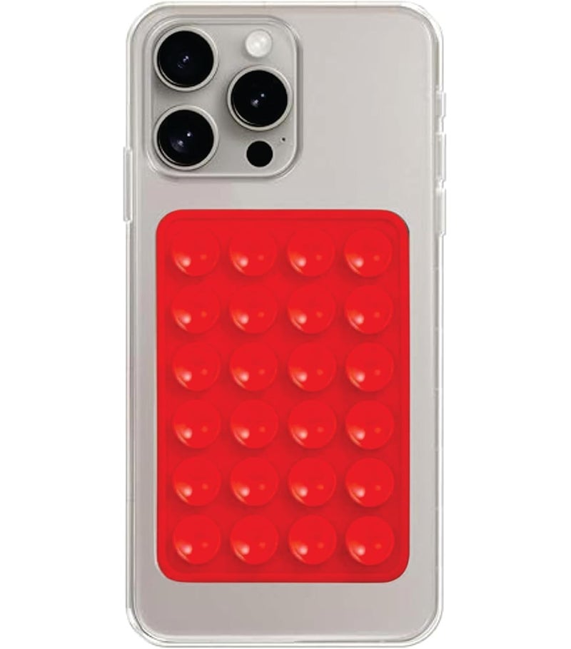 REDWIND Suction Phone Case, Phone Suction Sticker, Silicone Strong Grip Holder for Hands-Free iPhone & Android Mobile, Video Phone Accessory Compatible Mirror, Shower (Red- Pack of 1) - Image 1