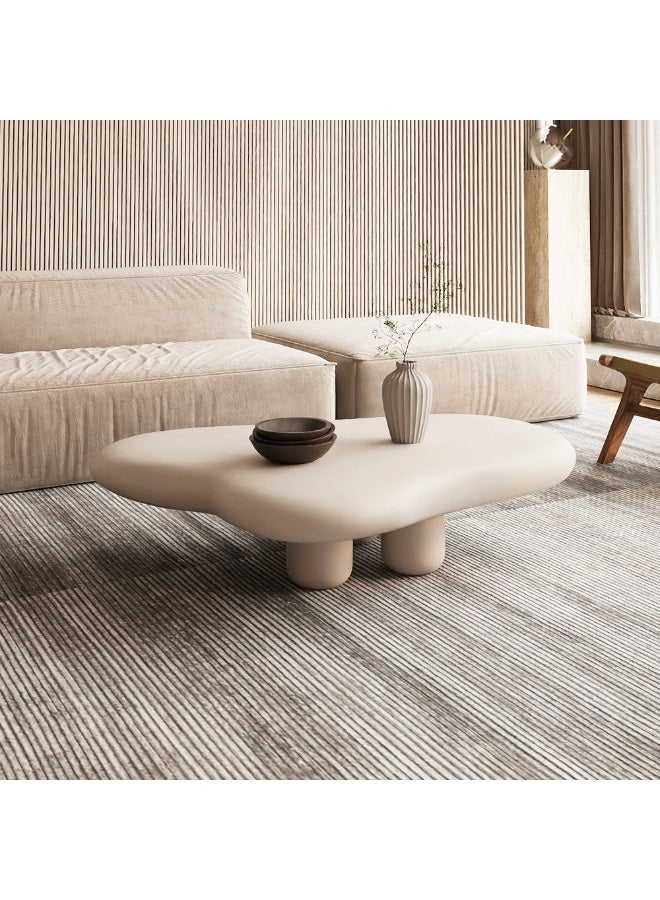 Al Home Modern Off-White Artificial Marble Stone Center Table By Alhome 100x45 cm - Image 1