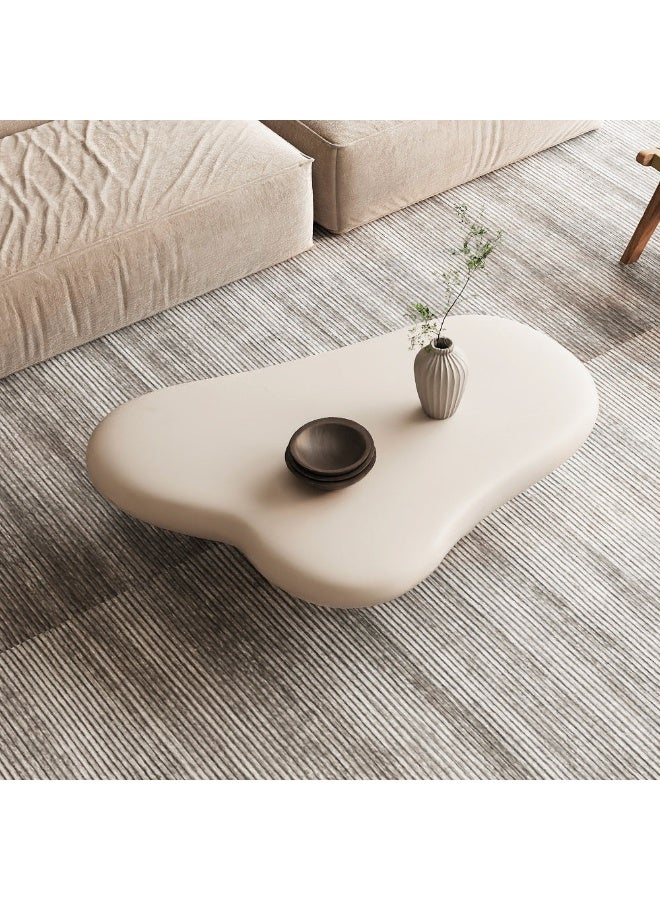 Al Home Modern Off-White Artificial Marble Stone Center Table By Alhome 100x45 cm - Image 4