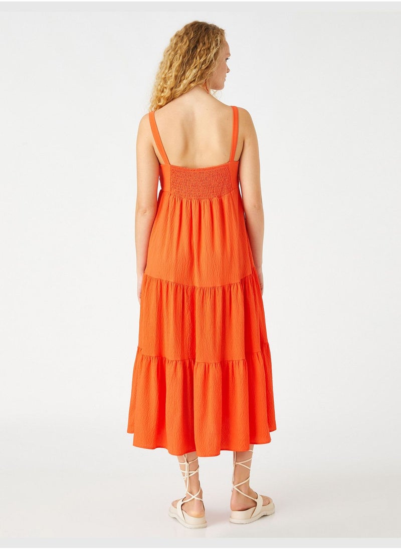 KOTON Strappy Midi Dress Drape Detail  - Image 4