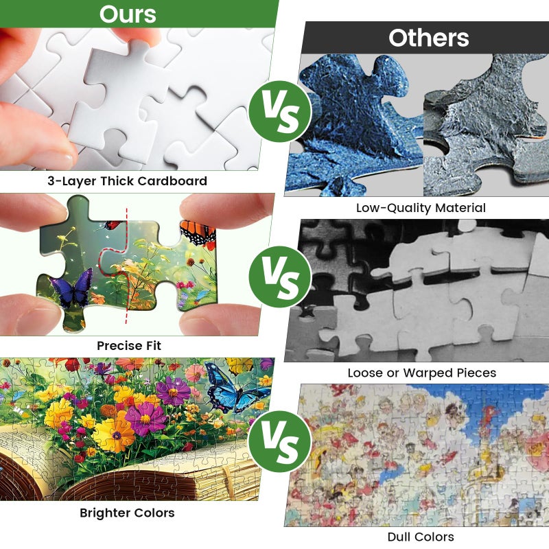 DAGIRT Jigsaw Puzzle 500 Pieces,Flowers Book 500 Piece Puzzles for Adults Seniors Recycled Cardboard Adult Jigsaw Puzzle 500 Piece Activities Great Gift for Friends 20.5 * 15 Inch - Image 4