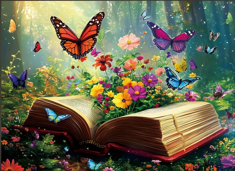 DAGIRT Jigsaw Puzzle 500 Pieces,Flowers Book 500 Piece Puzzles for Adults Seniors Recycled Cardboard Adult Jigsaw Puzzle 500 Piece Activities Great Gift for Friends 20.5 * 15 Inch - Image 1