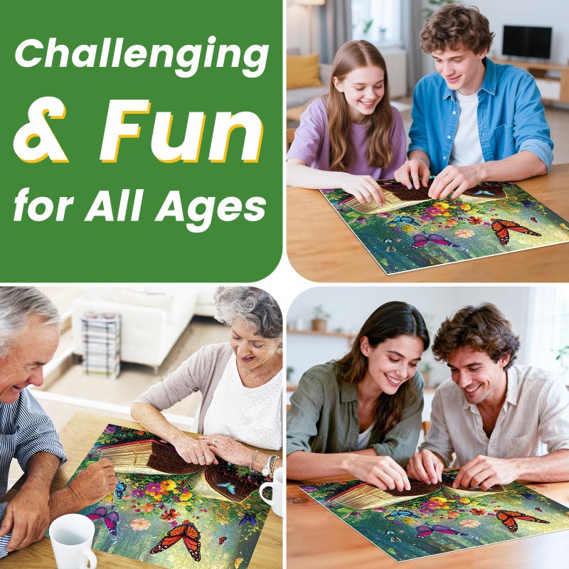 DAGIRT Jigsaw Puzzle 500 Pieces,Flowers Book 500 Piece Puzzles for Adults Seniors Recycled Cardboard Adult Jigsaw Puzzle 500 Piece Activities Great Gift for Friends 20.5 * 15 Inch - Image 5